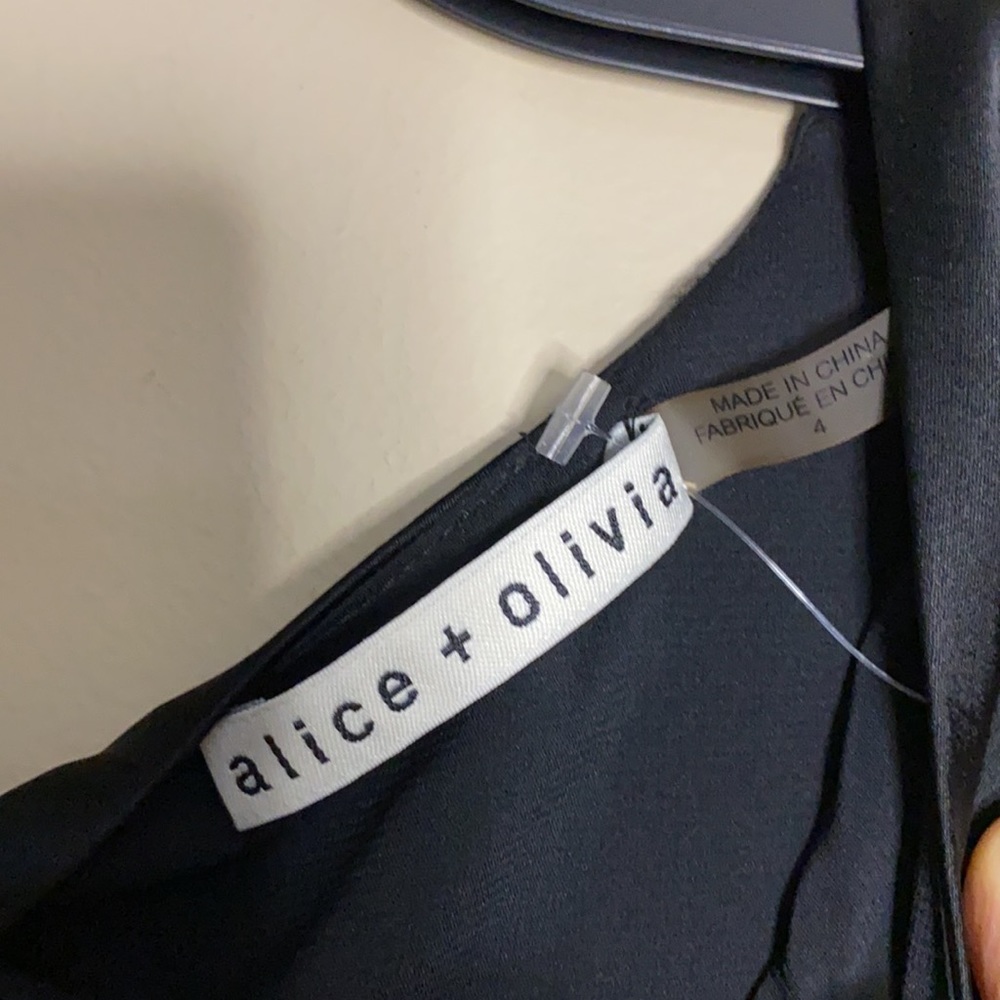 ALICE + OLIVIA Carita Satin Tie Back Mini Dress - Picture 8 of 12